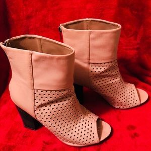 Blush open toe booties
